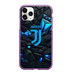 Чехол iPhone 11 Pro матовый Blue logo Juventus, цвет: 3D-фиолетовый