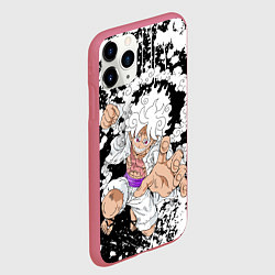 Чехол iPhone 11 Pro матовый Луффи из Ван Пис - Gear 5, цвет: 3D-малиновый — фото 2