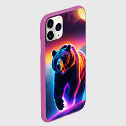 Чехол iPhone 11 Pro матовый Люминесцентный медведь гризли, цвет: 3D-фиолетовый — фото 2