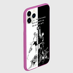 Чехол iPhone 11 Pro матовый Хината и мяч - аниме волейбол, цвет: 3D-фиолетовый — фото 2