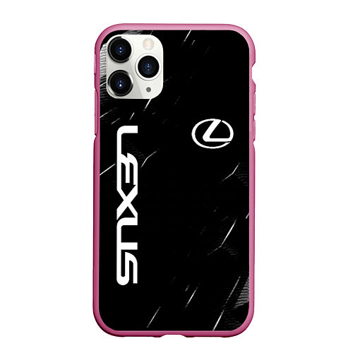 Чехол iPhone 11 Pro матовый Lexus - minimalism / 3D-Малиновый – фото 1