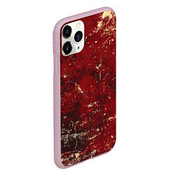 Чехол iPhone 11 Pro матовый Текстура - Red on black, цвет: 3D-розовый — фото 2