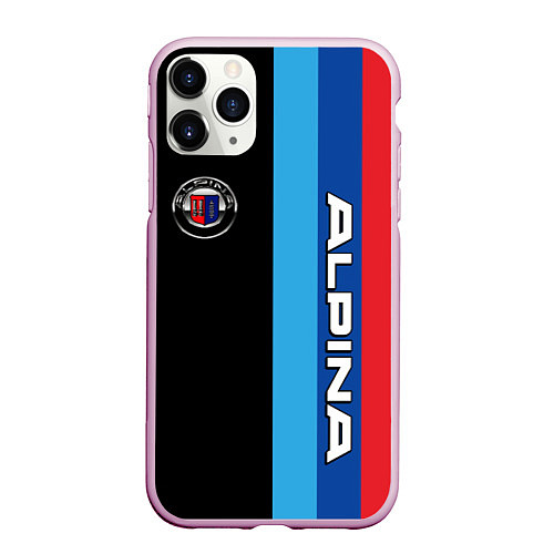 Чехол iPhone 11 Pro матовый Alpina - полосы бмв / 3D-Розовый – фото 1