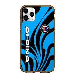 Чехол iPhone 11 Pro матовый Alpina - blue colors, цвет: 3D-коричневый