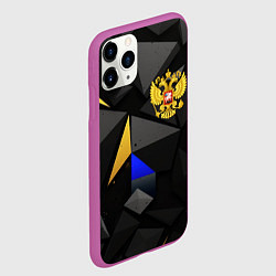 Чехол iPhone 11 Pro матовый Герб РФ абстракция, цвет: 3D-фиолетовый — фото 2