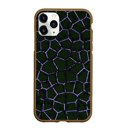 Чехол iPhone 11 Pro матовый Слабосветящаяся неоновая сетка, цвет: 3D-коричневый