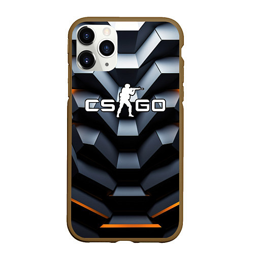 Чехол iPhone 11 Pro матовый CSGO объемная конструкция / 3D-Коричневый – фото 1