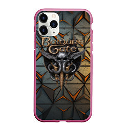 Чехол iPhone 11 Pro матовый Baldurs Gate 3 dark logo, цвет: 3D-малиновый