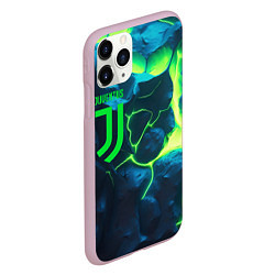 Чехол iPhone 11 Pro матовый Juventus green neon, цвет: 3D-розовый — фото 2