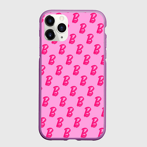 Чехол iPhone 11 Pro матовый Барби Фильм Текстура / 3D-Фиолетовый – фото 1