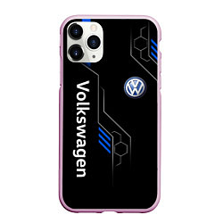 Чехол iPhone 11 Pro матовый Volkswagen - blue technology, цвет: 3D-розовый