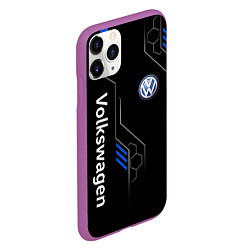 Чехол iPhone 11 Pro матовый Volkswagen - blue technology, цвет: 3D-фиолетовый — фото 2