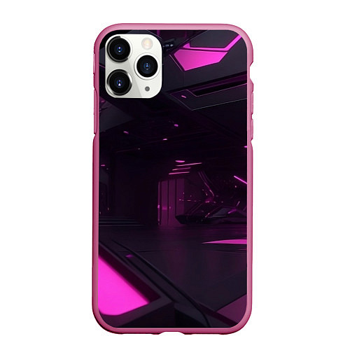 Чехол iPhone 11 Pro матовый Киберпространство / 3D-Малиновый – фото 1