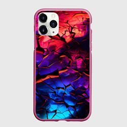 Чехол iPhone 11 Pro матовый Светящаяся Земля, цвет: 3D-малиновый