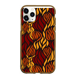 Чехол iPhone 11 Pro матовый Hot Flames - паттерн
