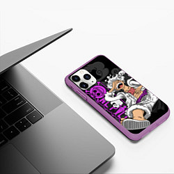 Чехол iPhone 11 Pro матовый One piece - Gear 5- purple, цвет: 3D-фиолетовый — фото 2