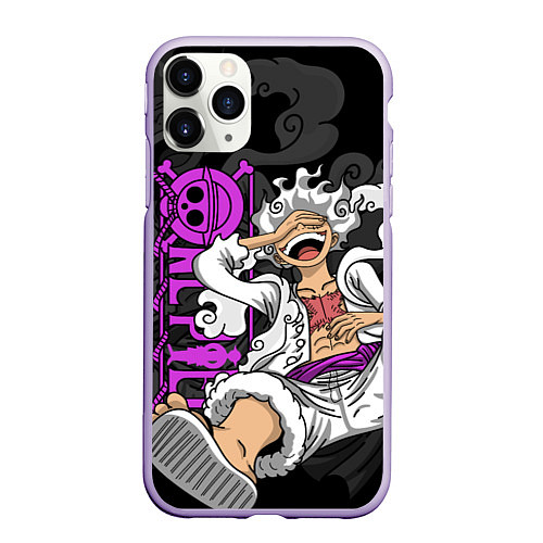 Чехол iPhone 11 Pro матовый One piece - Gear 5- purple / 3D-Светло-сиреневый – фото 1