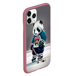 Чехол iPhone 11 Pro матовый Panda striker of the Florida Panthers, цвет: 3D-малиновый — фото 2