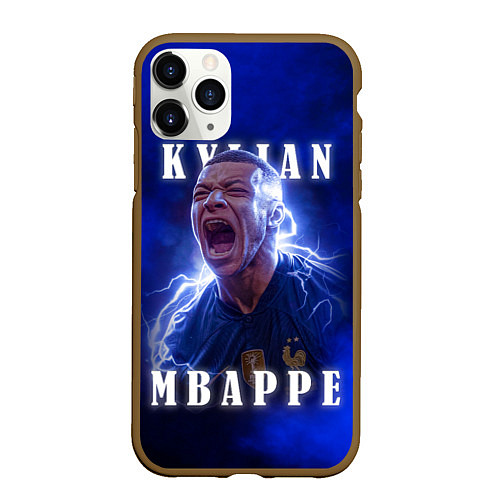 Чехол iPhone 11 Pro матовый Килиан Мбаппе сборная Франции / 3D-Коричневый – фото 1
