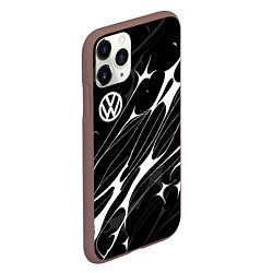 Чехол iPhone 11 Pro матовый Volkswagen - острые линии, цвет: 3D-коричневый — фото 2