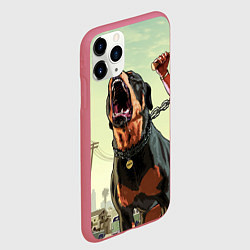 Чехол iPhone 11 Pro матовый Собака из GTA, цвет: 3D-малиновый — фото 2