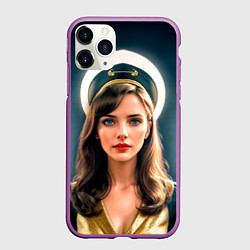 Чехол iPhone 11 Pro матовый Девушка проводница на станции, цвет: 3D-фиолетовый