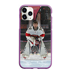 Чехол iPhone 11 Pro матовый Sergey Bobrovsky - Florida panthers - hockey, цвет: 3D-фиолетовый