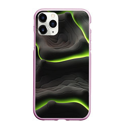 Чехол iPhone 11 Pro матовый Green black texture