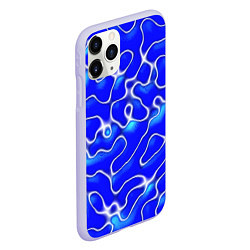 Чехол iPhone 11 Pro матовый Синий волнистый рисунок, цвет: 3D-светло-сиреневый — фото 2