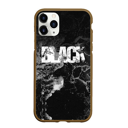 Чехол iPhone 11 Pro матовый Black - abstract / 3D-Коричневый – фото 1