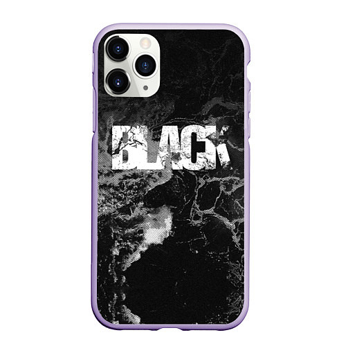 Чехол iPhone 11 Pro матовый Black - abstract / 3D-Светло-сиреневый – фото 1