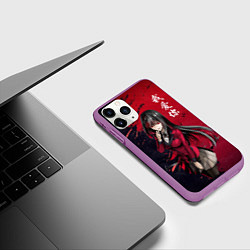 Чехол iPhone 11 Pro матовый Аниме Тянка, цвет: 3D-фиолетовый — фото 2