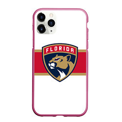 Чехол iPhone 11 Pro матовый Florida panthers - uniform - hockey, цвет: 3D-малиновый