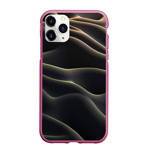 Чехол iPhone 11 Pro матовый Объемная темная текстура / 3D-Малиновый – фото 1