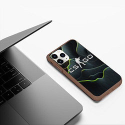 Чехол iPhone 11 Pro матовый CSGO green dark texture, цвет: 3D-коричневый — фото 2