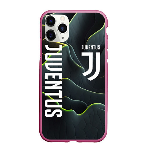 Чехол iPhone 11 Pro матовый Juventus dark green logo / 3D-Малиновый – фото 1