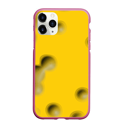 Чехол iPhone 11 Pro матовый Сырная плоскость / 3D-Малиновый – фото 1