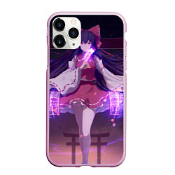 Чехол iPhone 11 Pro матовый Touhou Project Рейму Хакурей, цвет: 3D-розовый