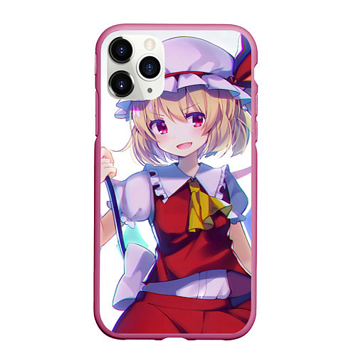 Чехол iPhone 11 Pro матовый Touhou Project Фландр Скарлет / 3D-Малиновый – фото 1