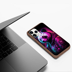 Чехол iPhone 11 Pro матовый Panda cyberpunk, цвет: 3D-коричневый — фото 2