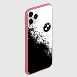 Чехол iPhone 11 Pro матовый BMW - black and white, цвет: 3D-малиновый — фото 2
