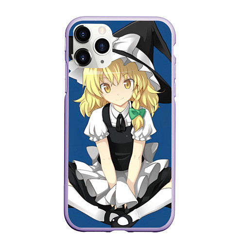 Чехол iPhone 11 Pro матовый Touhou Project Мариса Кирисаме / 3D-Светло-сиреневый – фото 1