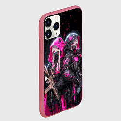 Чехол iPhone 11 Pro матовый Военные аниме девушки, цвет: 3D-малиновый — фото 2