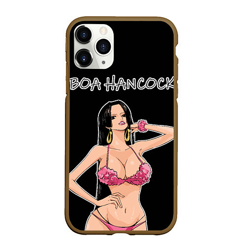 Чехол iPhone 11 Pro матовый Боа Хенкок - Ван пис / 3D-Коричневый – фото 1
