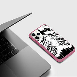 Чехол iPhone 11 Pro матовый Mirror abstraction - vogue, цвет: 3D-малиновый — фото 2