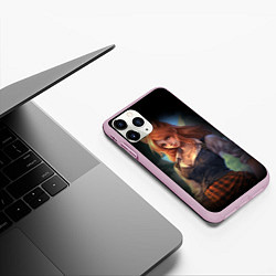 Чехол iPhone 11 Pro матовый Девушка лисица в школьной форме, цвет: 3D-розовый — фото 2