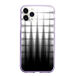 Чехол iPhone 11 Pro матовый Черная градиентная клетка