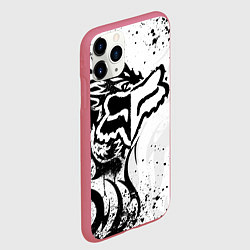 Чехол iPhone 11 Pro матовый Fox motocross - белый дракон, цвет: 3D-малиновый — фото 2