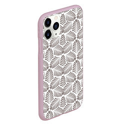 Чехол iPhone 11 Pro матовый Орнамент из тропических листьев с сердечком, цвет: 3D-розовый — фото 2