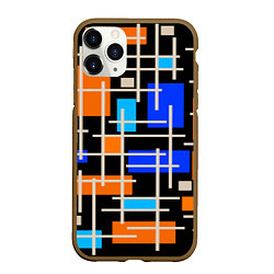 Чехол iPhone 11 Pro матовый Разноцветная прямоугольная абстракция